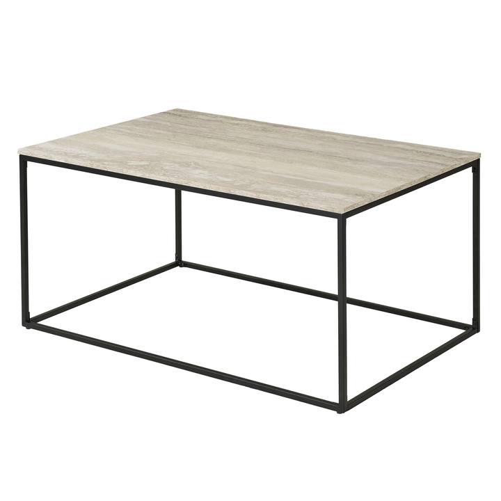 Sconto Konferenční stolek  VATO travertin/černá