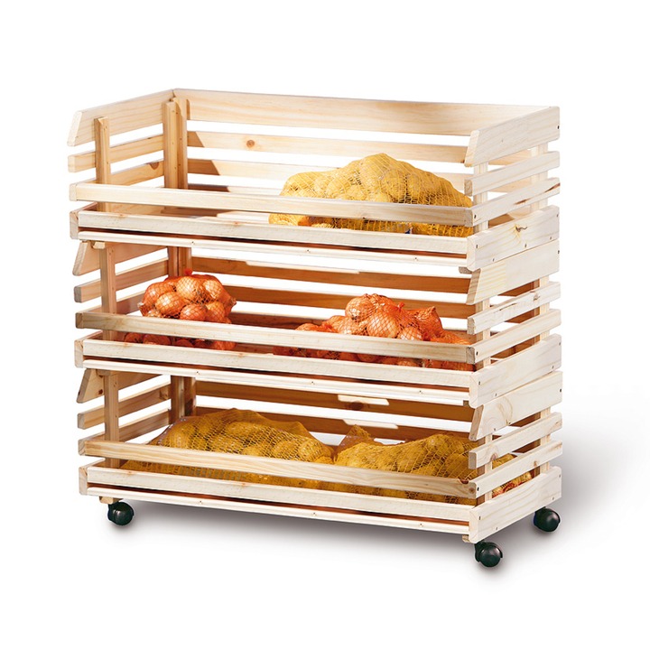 Úložné boxy na ovoce a zeleninu VEGETABLE přírodní jedle 1