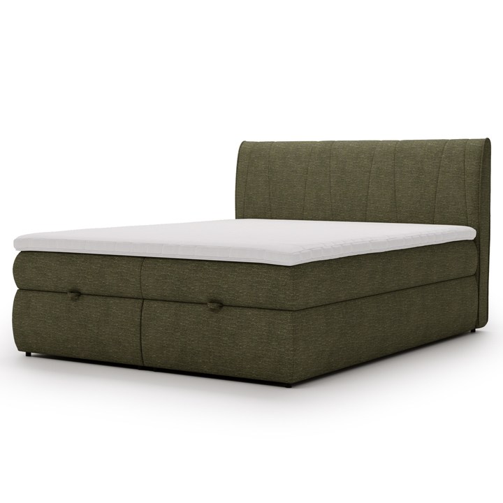 Sconto Postel s matrací VELVET olivová, 180x200 cm