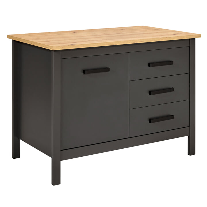 Sconto Kuchyňský ostrůvek VENETO 1 antracitová/dub artisan