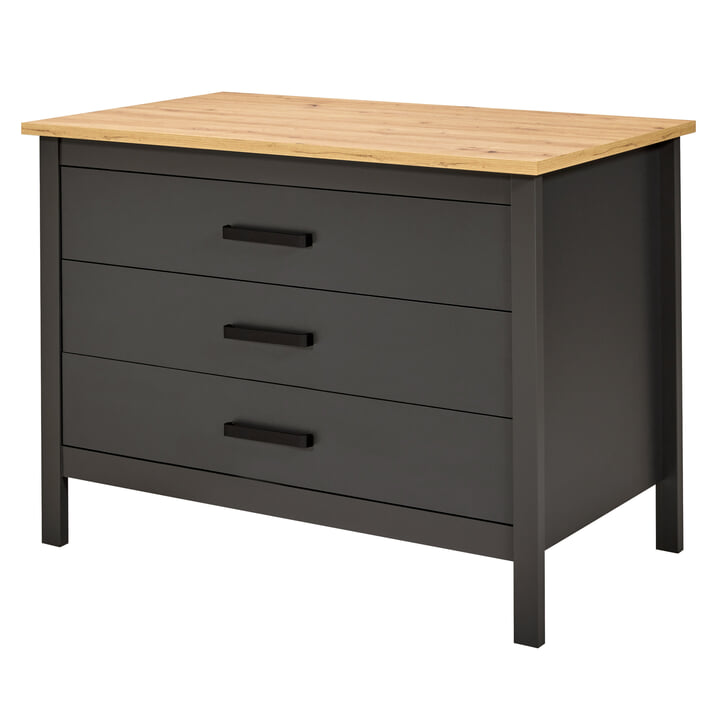 Sconto Kuchyňský ostrůvek VENETO 2 antracitová/dub artisan