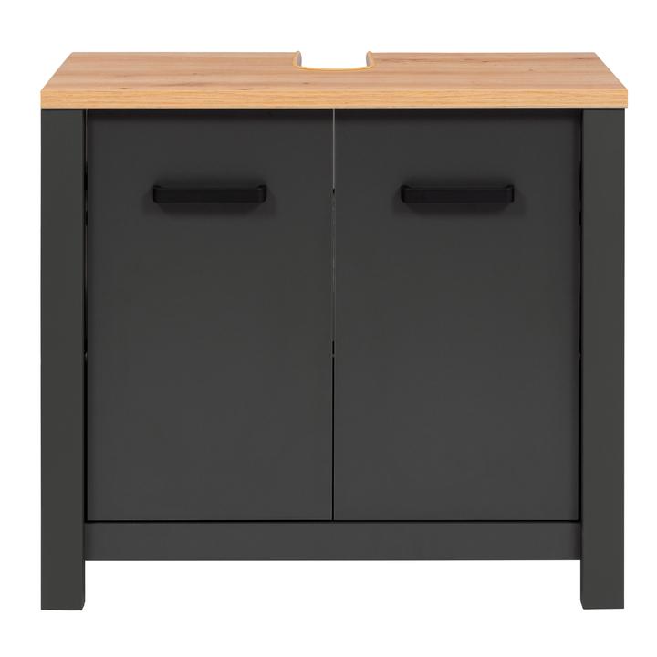 Sconto Skříňka pod umyvadlo VENETO antracitová/dub