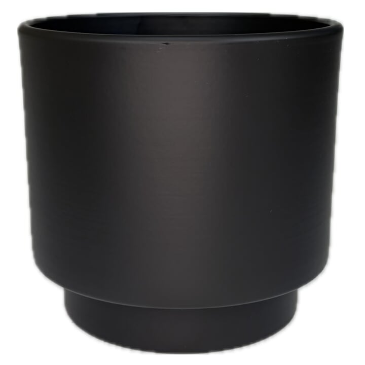 Keramický obal na květináč VERNON II antracitová, průměr 13 cm 1
