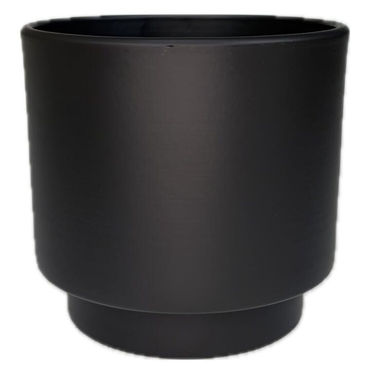 Keramický obal na květináč VERNON III antracitová, průměr 15 cm 1