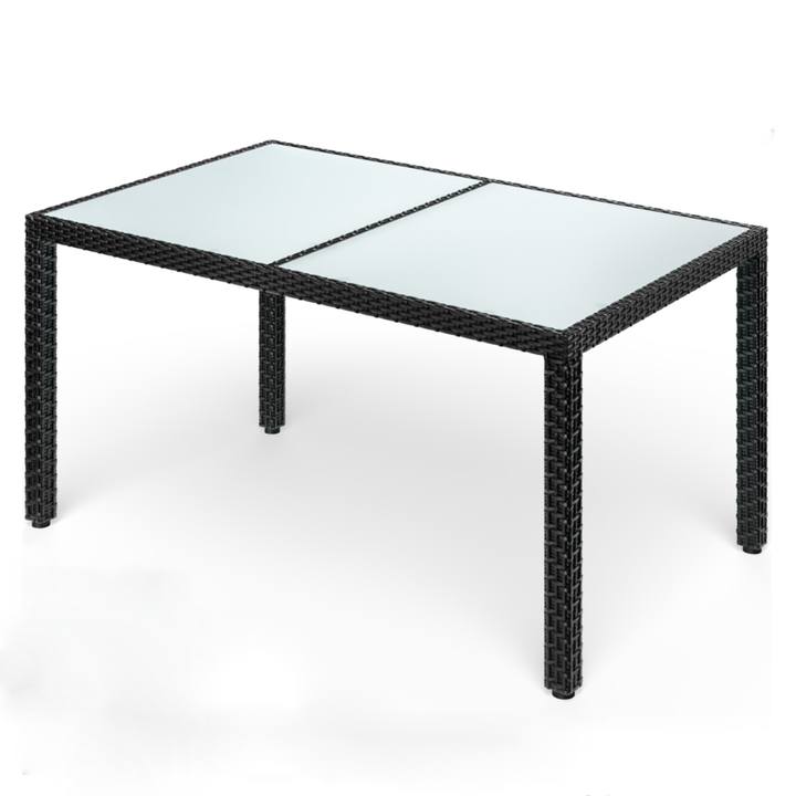 Zahradní stůl VERONA 4 černá/mléčné sklo, šířka 150 cm 1