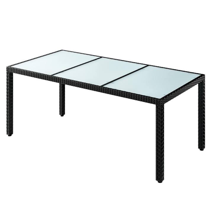 Zahradní stůl VERONA 4 černá/mléčné sklo, šířka 190 cm 1