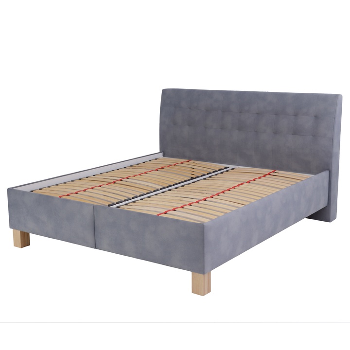 Sconto Polohovací postel s roštem VICTORIA šedomodrá, 180x200 cm