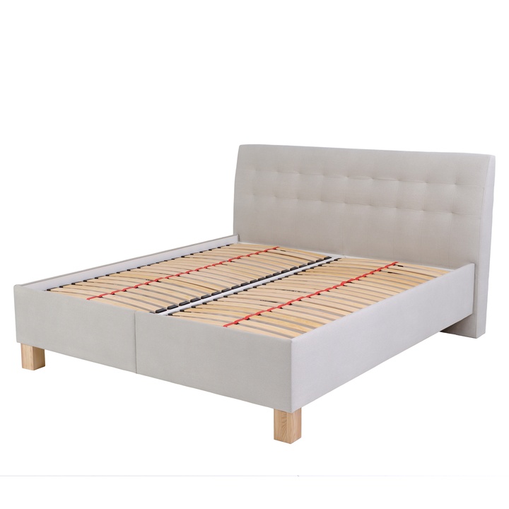 Sconto Polohovací postel s roštem VICTORIA světle šedá, 160x200 cm