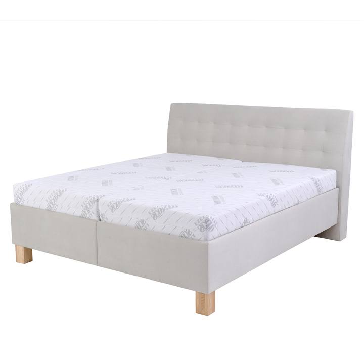 Sconto Polohovací postel s matrací VICTORIA světle šedá, 160x200 cm