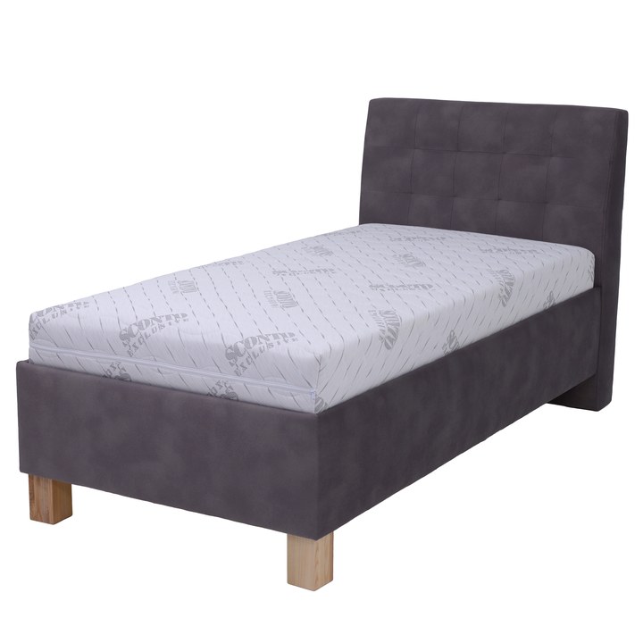 Sconto Polohovací postel s matrací VICTORIA šedohnědá, 100x200 cm
