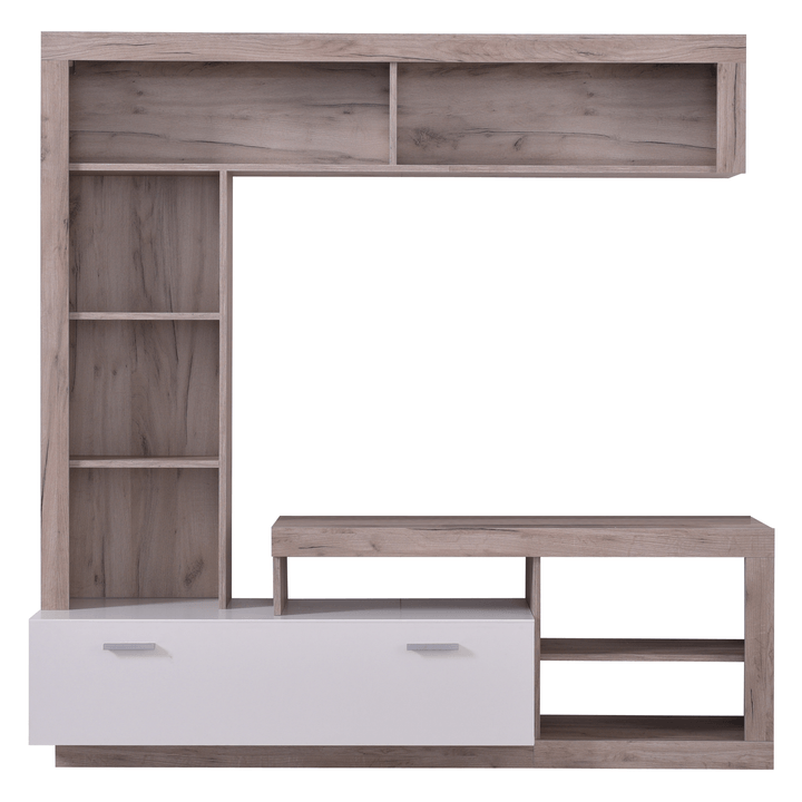 Sconto Obývací stěna  VIDAL dub šedý/bílá
