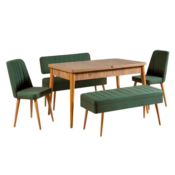 Sconto Jídelní sestava VINA 12 borovice atlantic/zelená