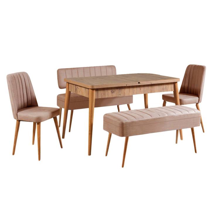 Sconto Jídelní sestava VINA 13 světle hnědá/borovice atlantic