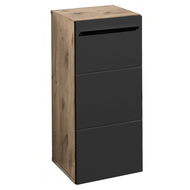 Sconto Spodní koupelnová skříňka VISTA dub viking/matná černá