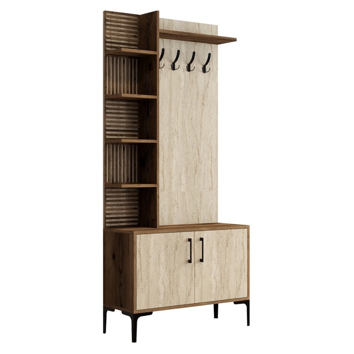 Předsíňová sestava VIYAN 1 ořech/travertin 1