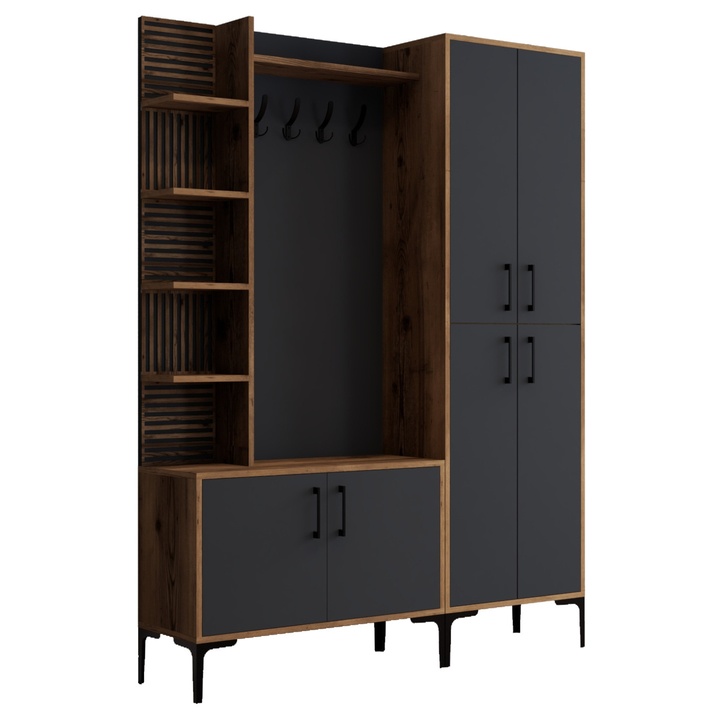 Předsíňová sestava VIYAN 2 ořech/antracitová 1