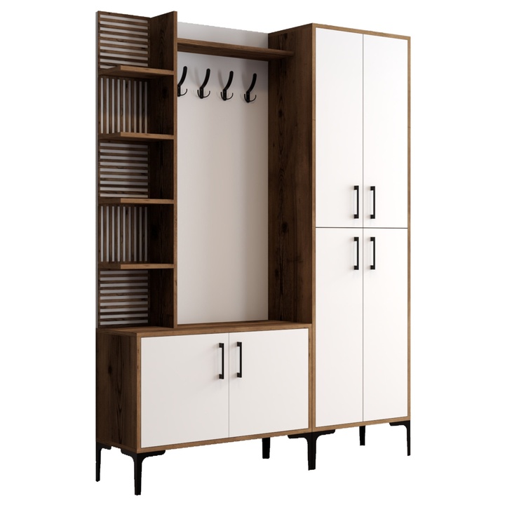 Předsíňová sestava VIYAN 2 ořech/bílá 1