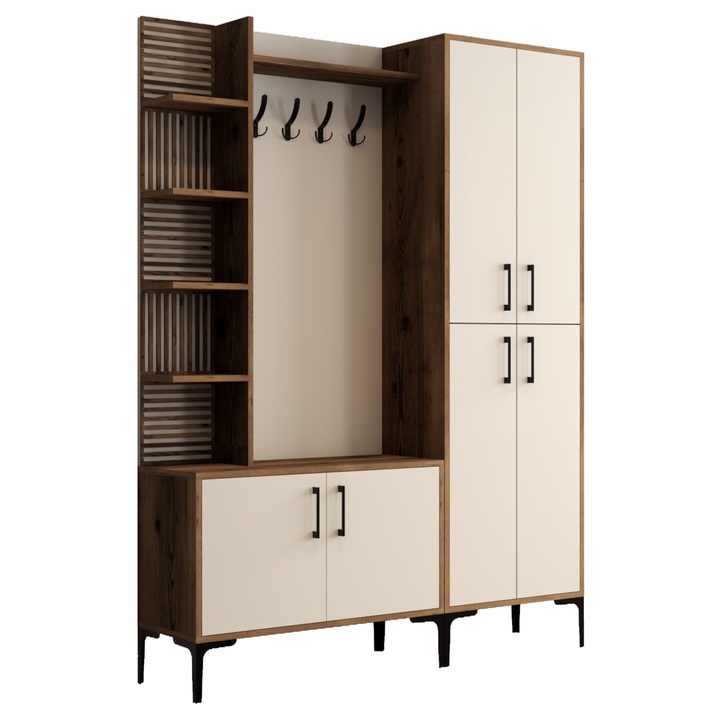 Předsíňová sestava VIYAN 2 ořech/krémová 1