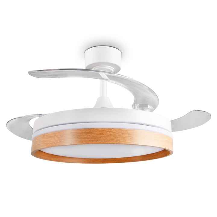 Sconto Stropní LED svítidlo s ventilátorem VOLDA bílá/hnědá