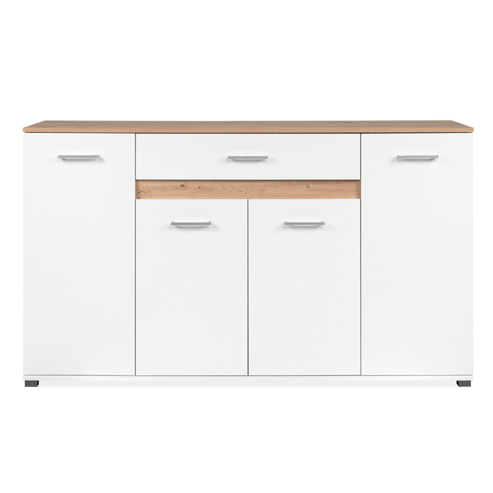 Sconto Komoda VOLOS 4 bílá/dub artisan