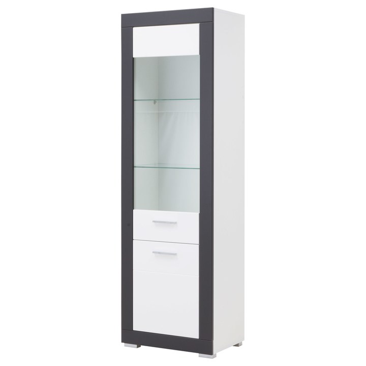 Sconto Vitrína WHITNEY GREY GR7 bílá/šedá