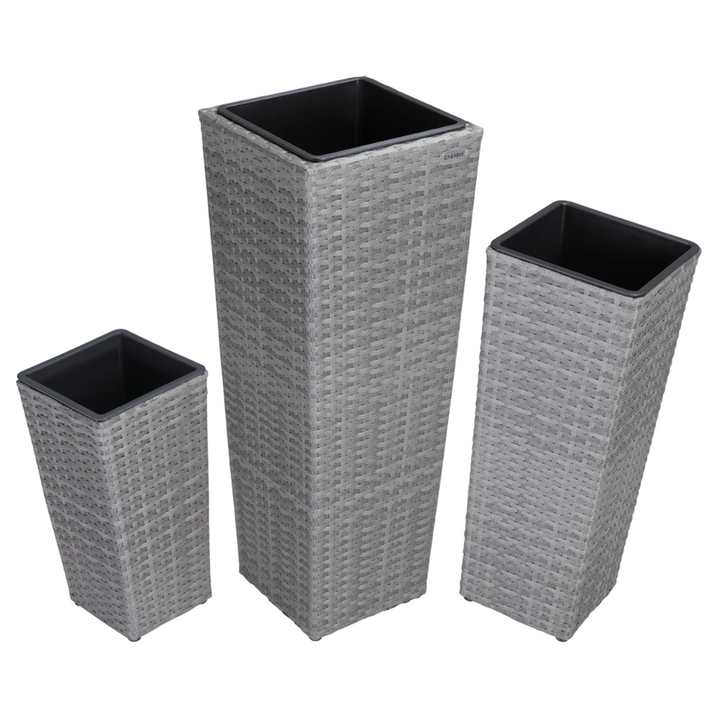 Vysoký obal na květiny WICKER šedá, 3 ks 1