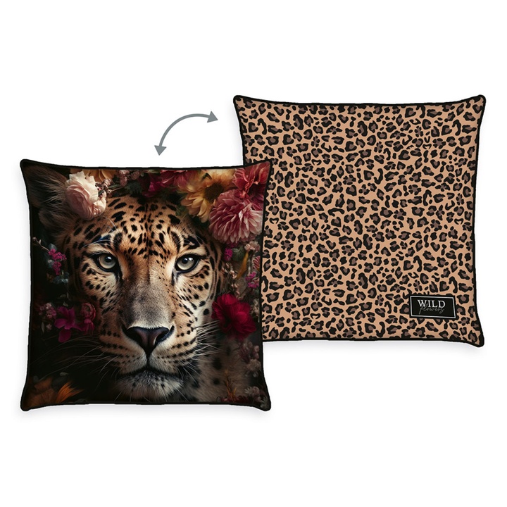 Polštář WILD FLOWER leopard, 50x50 cm 1