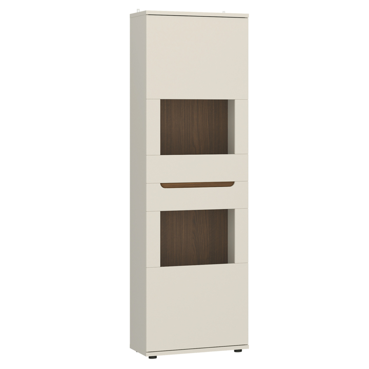 Vitrína WISTING 1D kašmírová/ořech 1