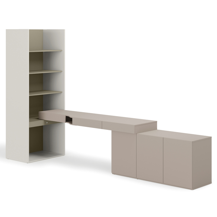 Sconto Studentská sestava  WOOW 8 pravá, jílově šedá/šampaň/eukalyptově zelená