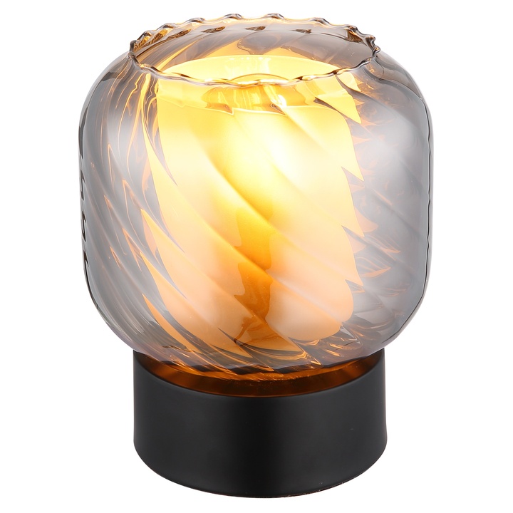 Sconto Stolní lampa XIA černá/kouřové sklo