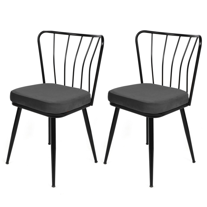 Sconto Jídelní židle YILDIZ šedá/černá, set 2 ks