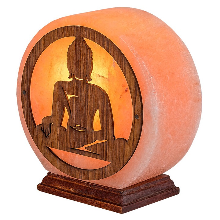 Solná lampa ZENOVA oranžová/přírodní 1