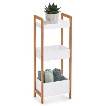 Regál 18862 bílá/bambus 1