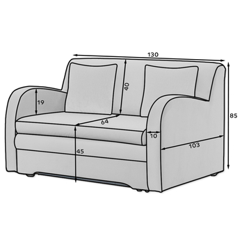 Pohovka ADAGIO tmavě šedá/modrá 10