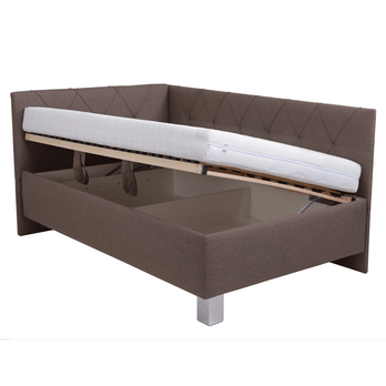 Rohová postel s matrací AFRODITE hnědá, 140x200 cm 3