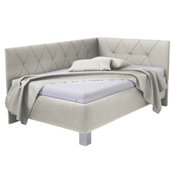 Rohová postel s matrací AFRODITE krémová, 140x200 cm 2