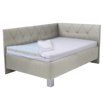 Rohová postel s matrací AFRODITE krémová, 140x200 cm 3