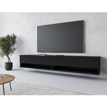 TV komoda AGATHE 180 černá/vzor rybí kost 3