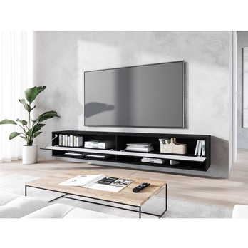 TV komoda AGATHE 180 černá/vzor rybí kost 5