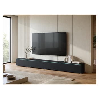 TV komoda AGATHE 300 černá/černá matná 1