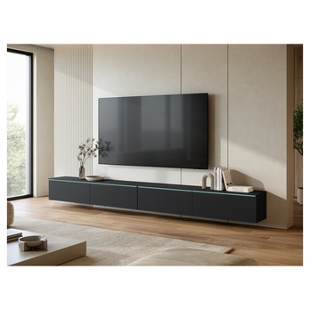 TV komoda AGATHE 300 černá/černá matná 5