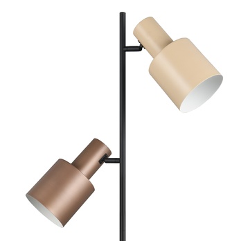 Stojací lampa AGUDO černá/měděná/béžová 1