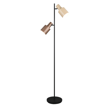 Stojací lampa AGUDO černá/měděná/béžová 2