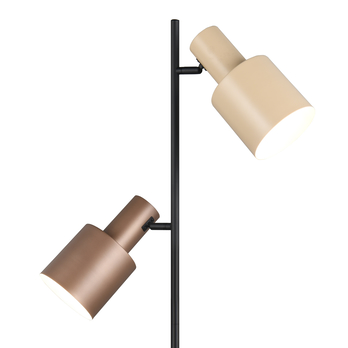 Stojací lampa AGUDO černá/měděná/béžová 3
