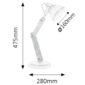 Stolní lampa AKSEL antracitová/buk 2