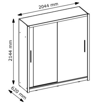 Šatní skříň ALANA dub sonoma, šířka 205 cm 4