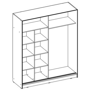 Šatní skříň ALANA dub sonoma, šířka 205 cm 3