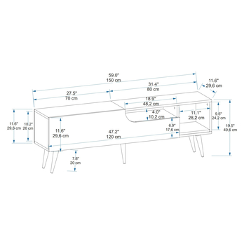TV komoda ALBA borovice atlantic/antracitová 5