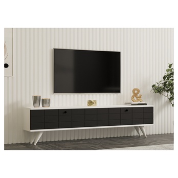 TV stolek ALBERI antracitová/bílá 1