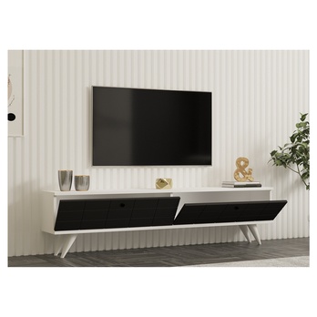 TV stolek ALBERI antracitová/bílá 2